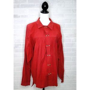 Scully Western Shirt Red Cowboy Button Down Double Button Long Sleeve XXL VTG